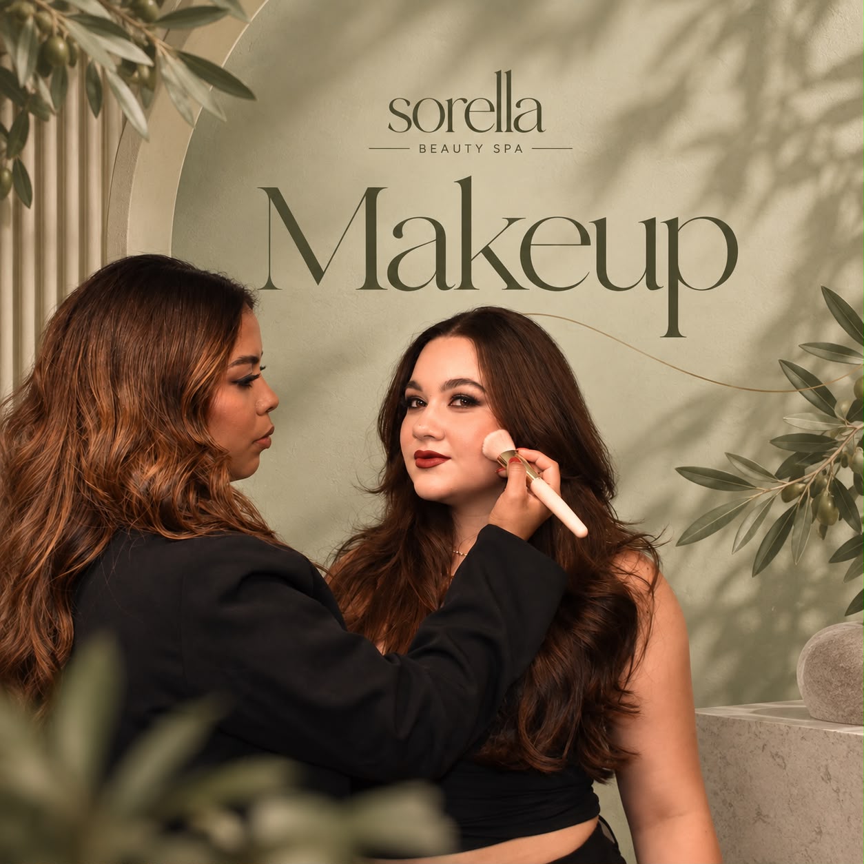 Professional makeup application at Sorella Beauty Spa
